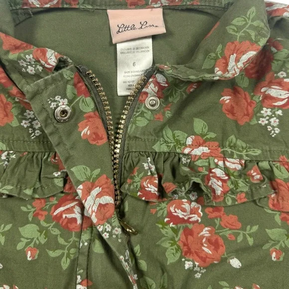 Little Lass Floral Jacket Green - Picture 6 of 6